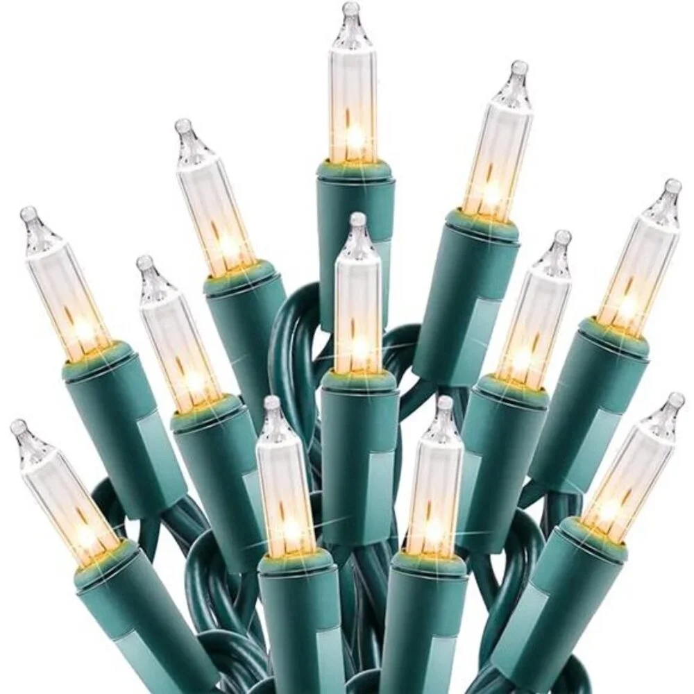 Indoor Christmas String Lights 100 Count Mini Lights Warm White Tree Garland Par